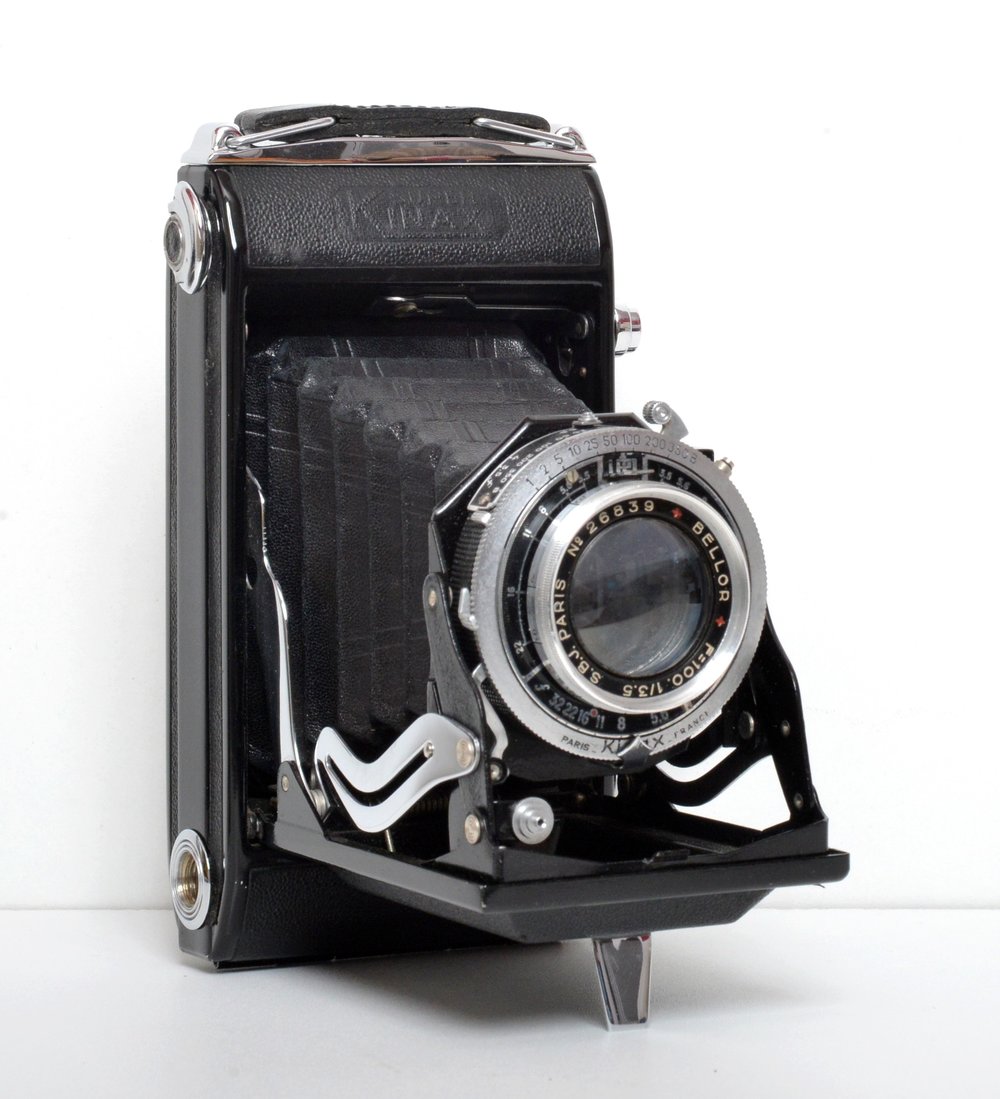 Super Kinax, Bellor 100 mm f/4.5 lens, Kolinax finder French folding